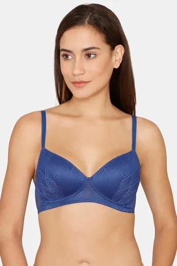 Buy Rosaline Padded Non Wired Medium Coverage T-Shirt Bra - Bellwether Blue